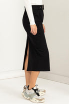 Cargo Midi Skirt with Center Slit at The Back- HYFVE - RARA Boutique 