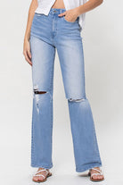 High Rise Vintage Flare Jeans- Flying Monkey - RARA Boutique 