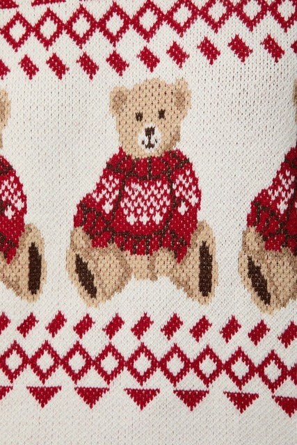 Teddy Bear Fair Isle Christmas Sweater - Sunday Edition - RARA Boutique 
