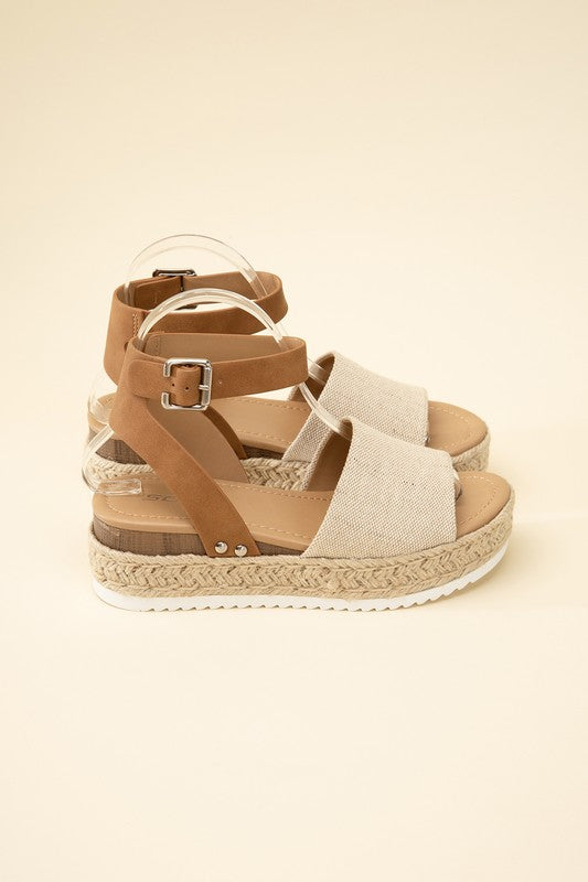 Espadrille Platform Ankle Strap Sandals - RARA Boutique 