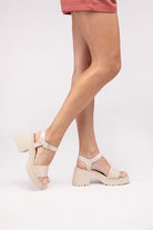 Platform Heel Sandals with Ankle Straps - RARA Boutique 