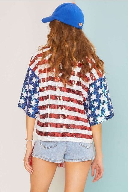 4th sequin American flag - Main Strip - RARA Boutique 