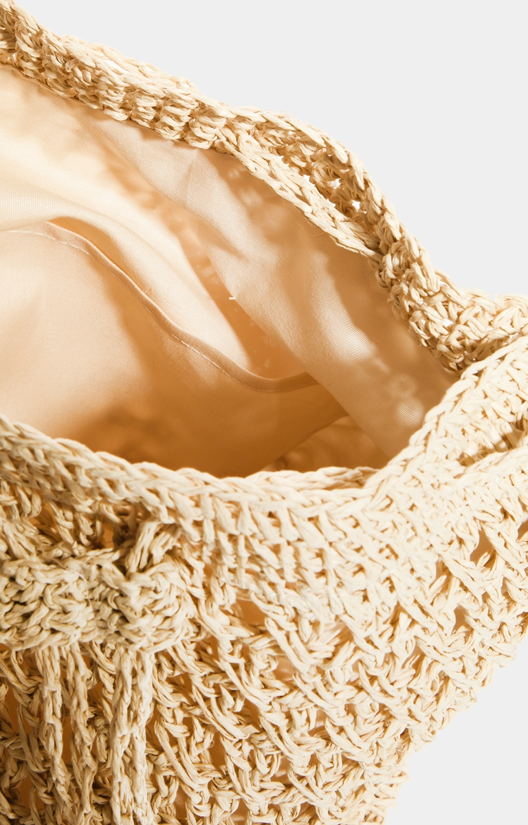 Straw Braided Drawstring Bucket Bag - RARA Boutique 