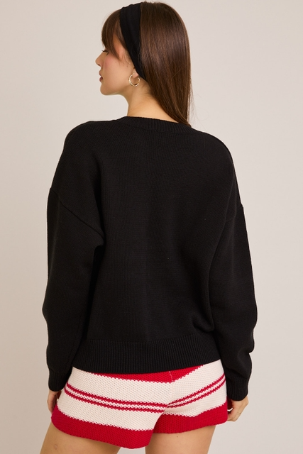 Long Sleeve Football Teddy Bear Sweater - Le Lis - RARA Boutique 