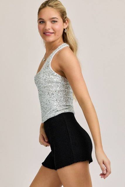Sequin Square Neck Halter Top - Le Lis - RARA Boutique 