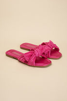 Bow Flat Slides Sandals - RARA Boutique 