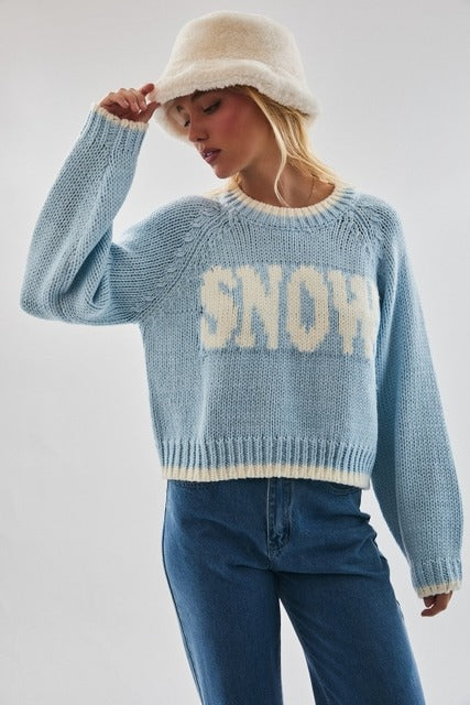 Snow Long Sleeve Cropped Sweater - Le Lis - RARA Boutique 