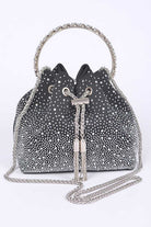 Rhinestone Satin Top Handle Hand Bag - RARA Boutique 