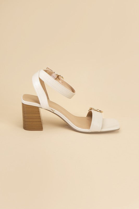 Buckle Sandal Heel with Ankle Strap - RARA Boutique 