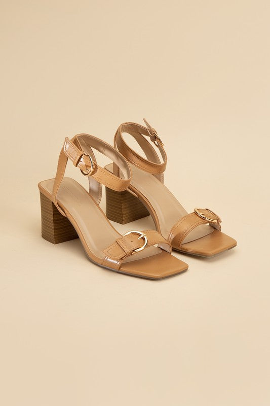 Buckle Sandal Heel with Ankle Strap - RARA Boutique 