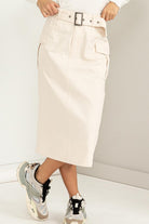 Cargo Midi Skirt with Center Slit at The Back- HYFVE - RARA Boutique 