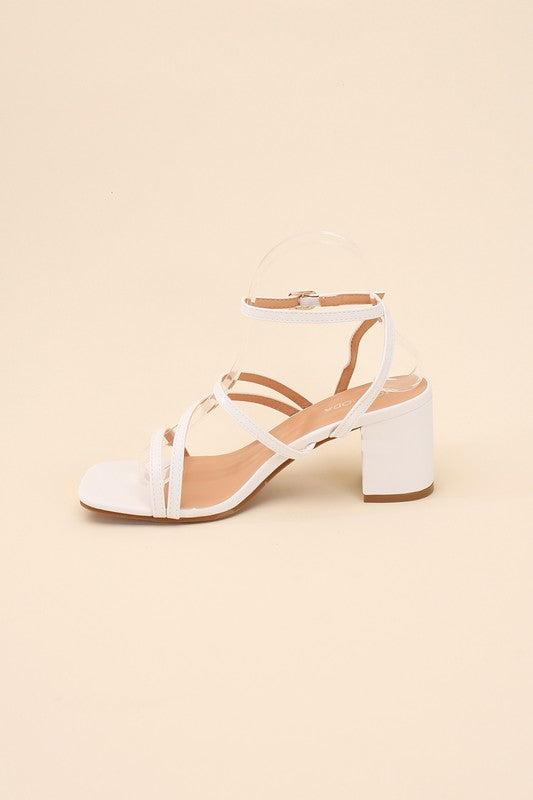 Open Toe  Strappy Low Heel Sandals - RARA Boutique 