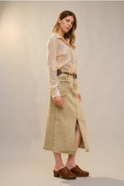 Western Embroidered Sequin Button Down Shirt - Blue B - RARA Boutique 