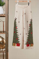 Mello Christmas tree sweater pants featuring festive holiday tree patterns on soft, cozy fabric for seasonal comfort.
