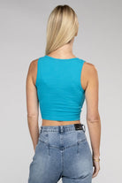 Cotton Square Neck Cropped Cami Top - RARA Boutique 