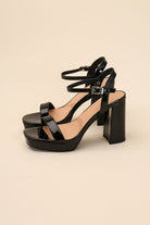 Open Toe Ankle Strap Block Heel - RARA Boutique 