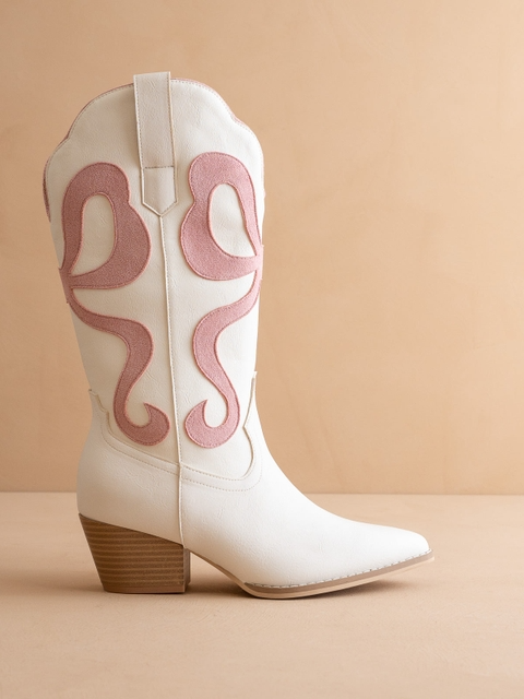 Mid-Calf Western Boots with Bows - Oasis Society - RARA Boutique 