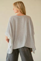 Oversized Drop Shoulder Batwing Sleeve T-Shirt - Davi and Dani - RARA Boutique 