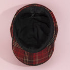 Tartan plaid eight-panel newsboy cap by Collections by Fame Accessories, showing the classic style and detailed pattern.