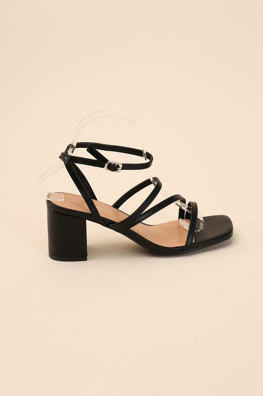 Open Toe  Strappy Low Heel Sandals - RARA Boutique 