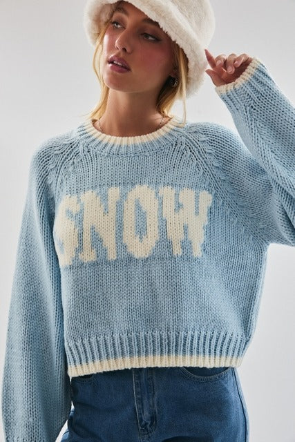 Snow Long Sleeve Cropped Sweater - Le Lis - RARA Boutique 