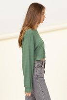 Drop-Shoulder Cropped Sweatshirt- HYFVE - RARA Boutique 