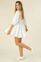 Tiered Mini Dress with Tassel - RARA Boutique 