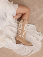 Mid-Calf Western Boots with Bows - Oasis Society - RARA Boutique 