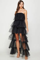 Strapless High Low Layered Tulle Dress-Strut & Bolt - RARA Boutique 