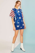 4th of July USA Star Sequin Dress - RARA Boutique 