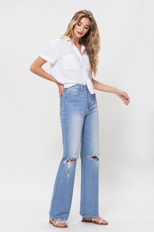 High Rise Vintage Flare Jeans- Flying Monkey - RARA Boutique 