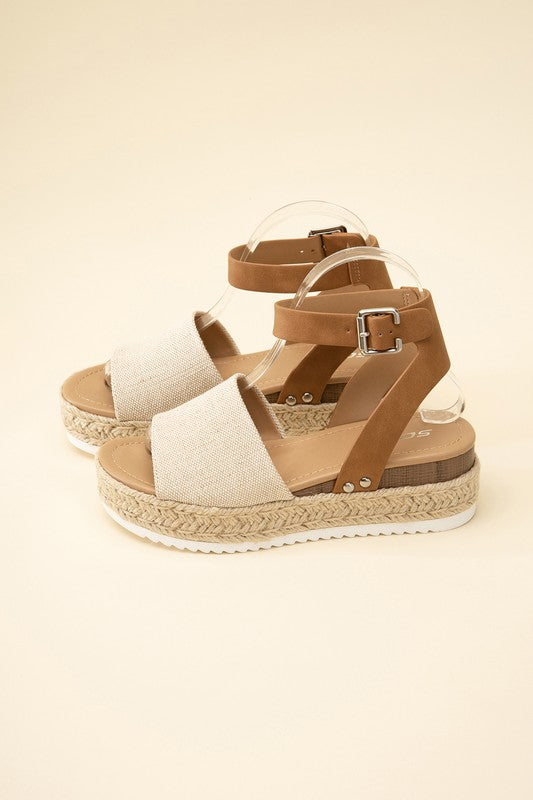 Espadrille Platform Ankle Strap Sandals - RARA Boutique 