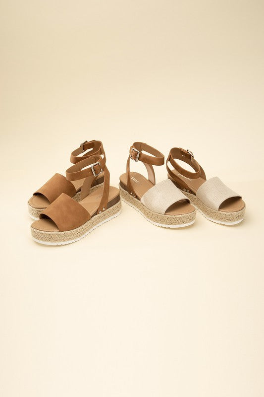 Espadrille Platform Ankle Strap Sandals - RARA Boutique 