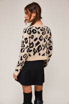 Leopard Print Satin Bow Tie Front Knit Cardigan - Le Lis - RARA Boutique 