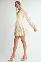 Floral Long Sleeve Mini Dress - RARA Boutique 